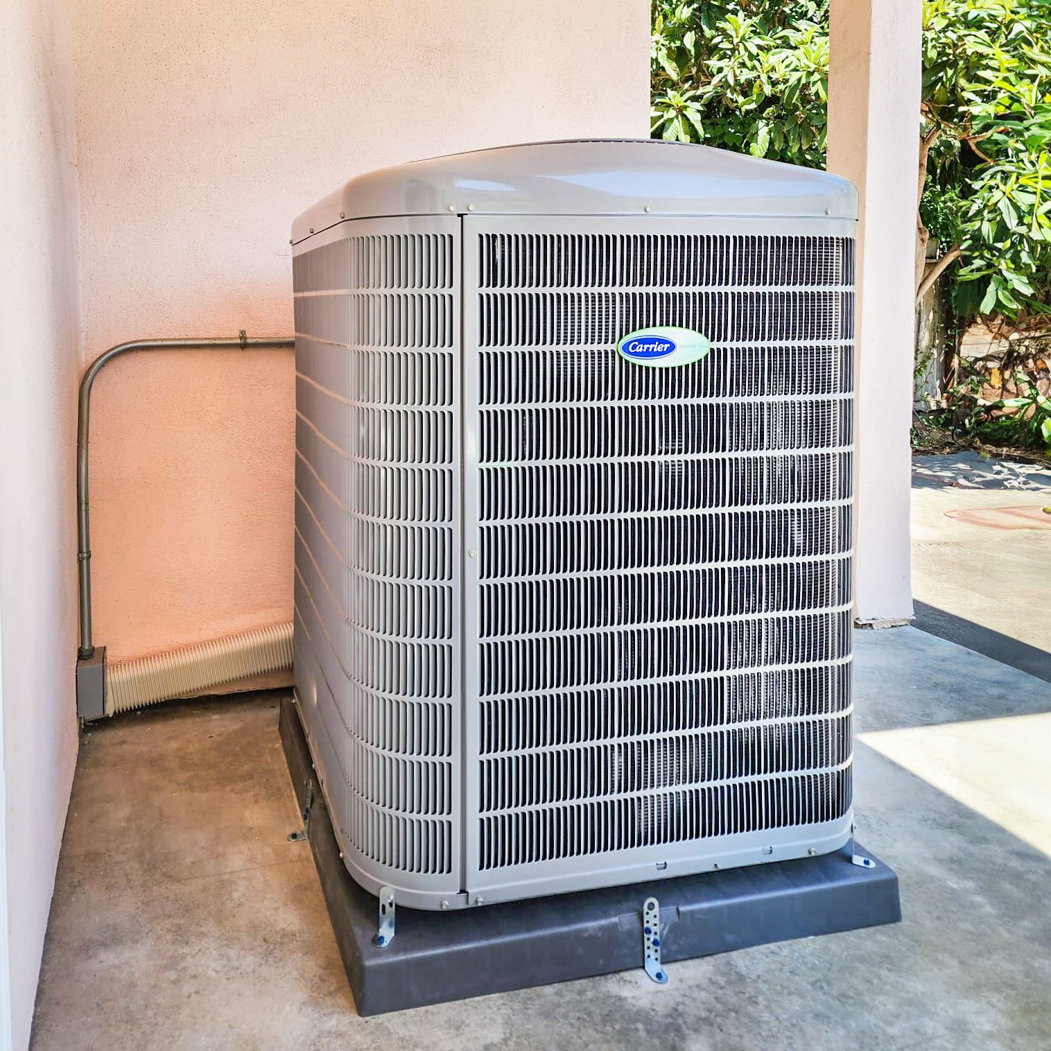 An outdoor air conditioner unit.